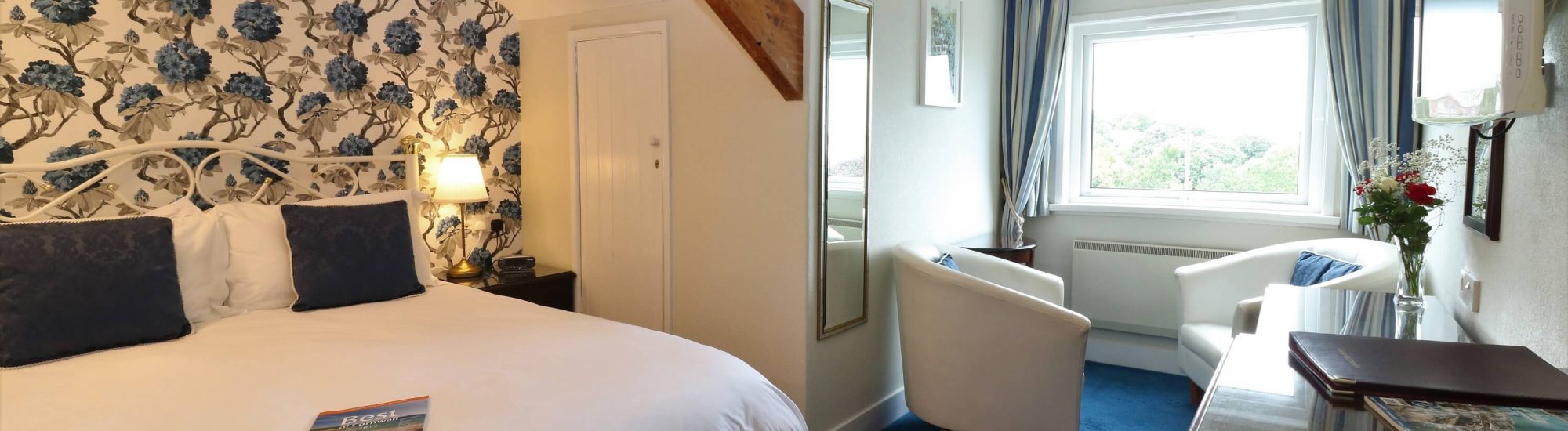 A superior double room on the upper floor
